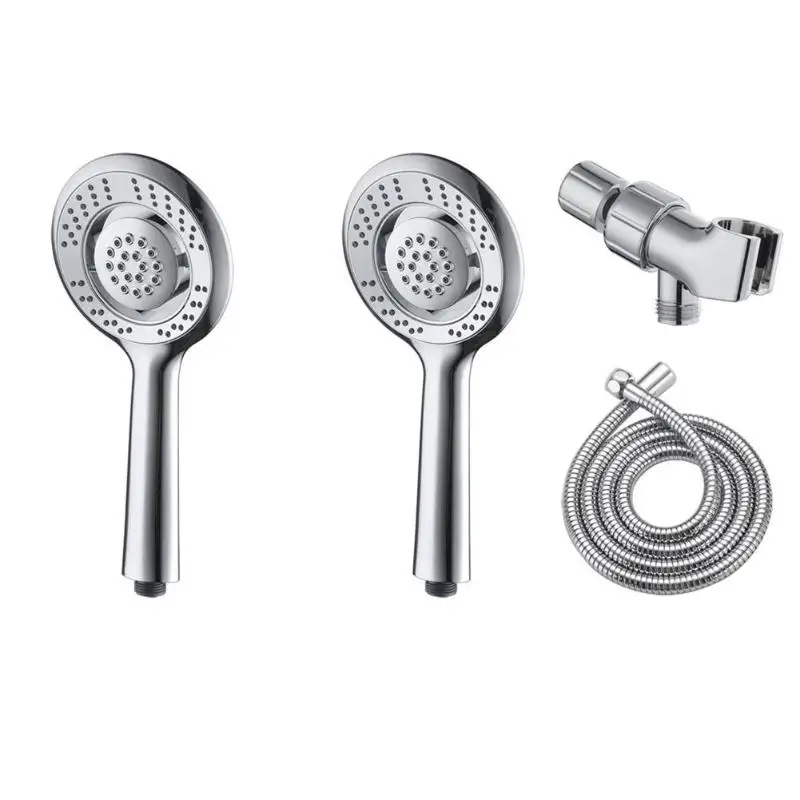 

Pressurized Water Saving Bath Shower Head threaded connection 4 Modes Chrome Plated Ultra Thin Rotary Shower Head