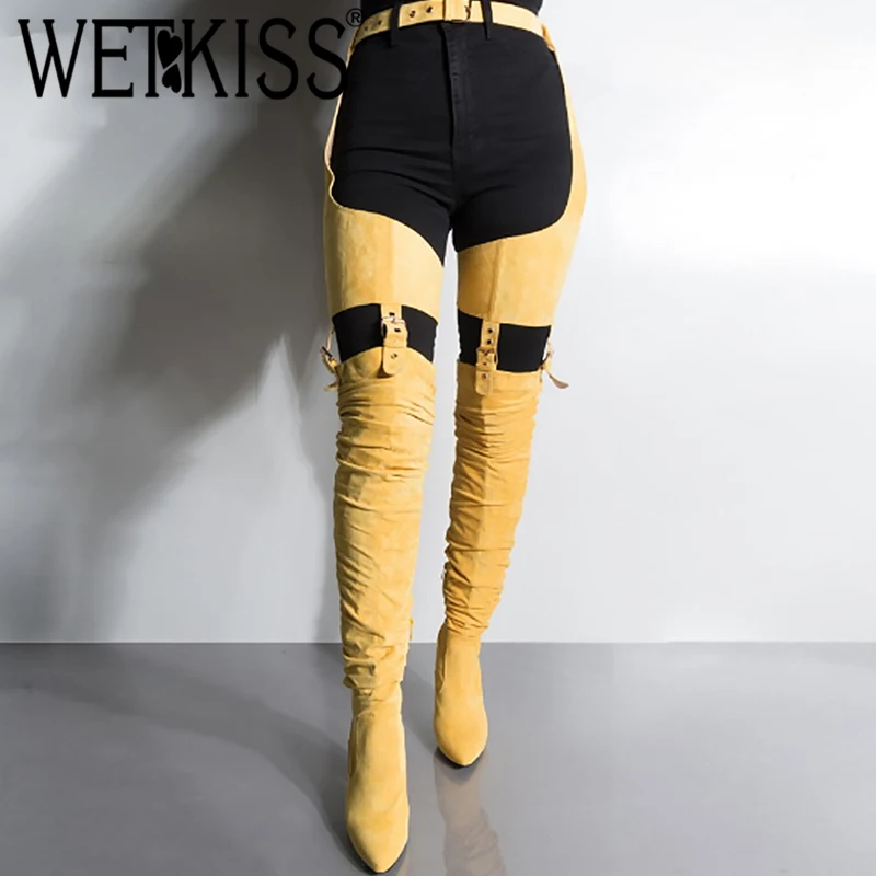 high heels with pants