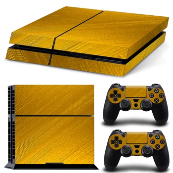 

Free drop shipping whole gold cheap price design for PS4 console and 2 controllers skin sticker decals covers #TN-P4-1415