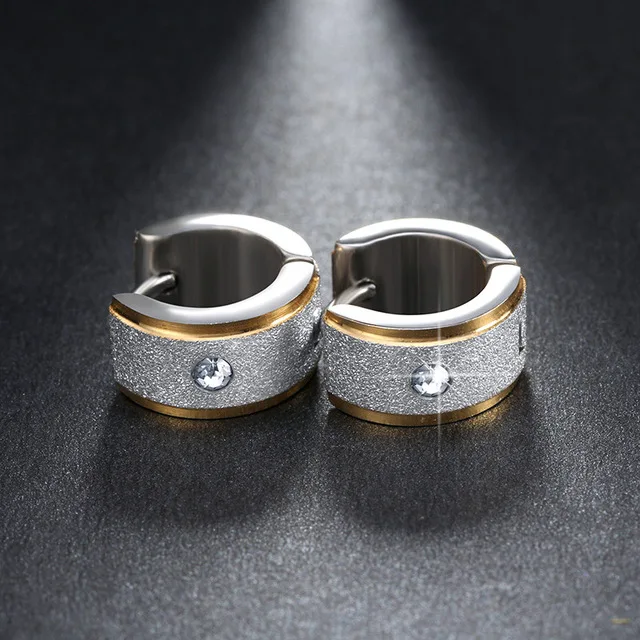 ZORCVENS, серебряный цвет и золото, панк-рок, нержавеющая сталь, маленькие серьги-кольца для женщин, ювелирные изделия для свадебной вечеринки - Окраска металла: 60813
