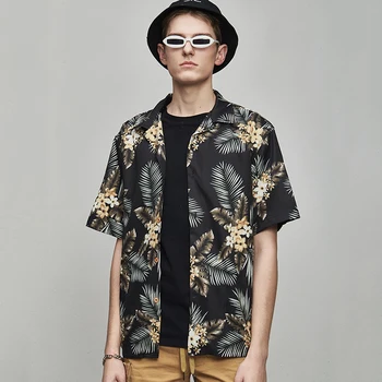 

2020 Men Shirt Summer Style Luxury Tree Print Beach Hawaiian Shirt Men Leisure Sleeve Short Hawaii Shirt for male smooth cloth