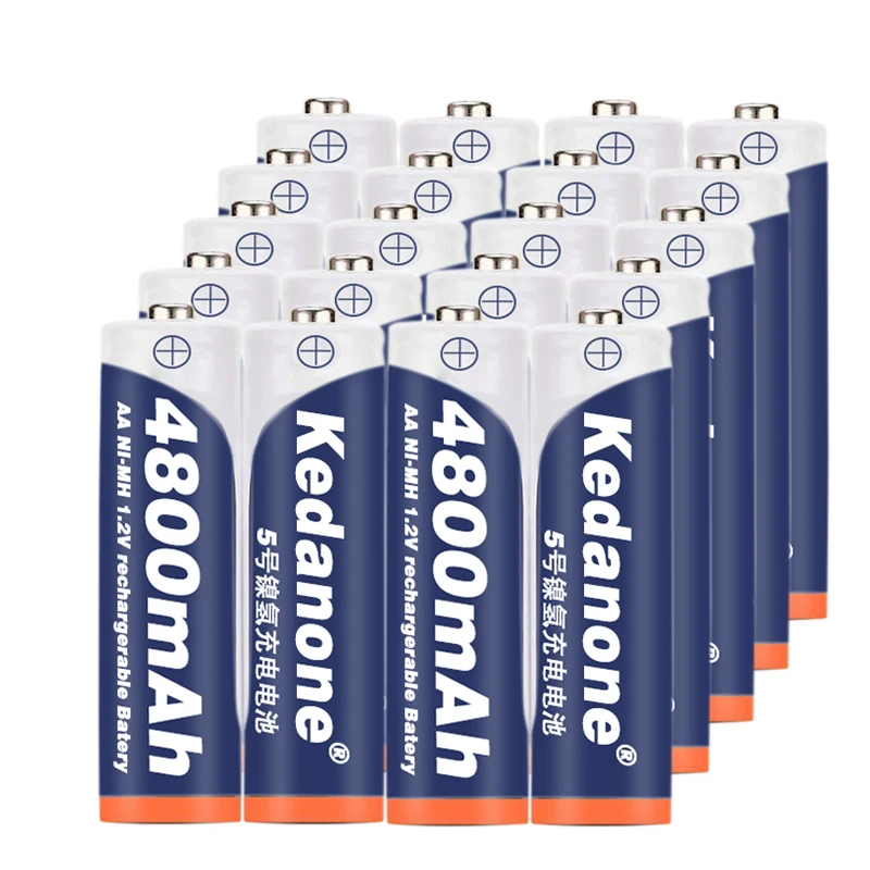 

100% New 1.2V 4800mAh NI MH AA Pre-Charged Rechargeable Batteries Ni-MH Rechargeable aa Battery For Toys Camera Microphone