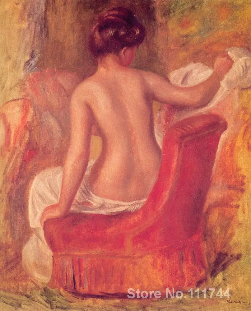 

Oil painting of women Nude in a Chair Pierre Auguste Renoir artwork for sale Handmade High quality