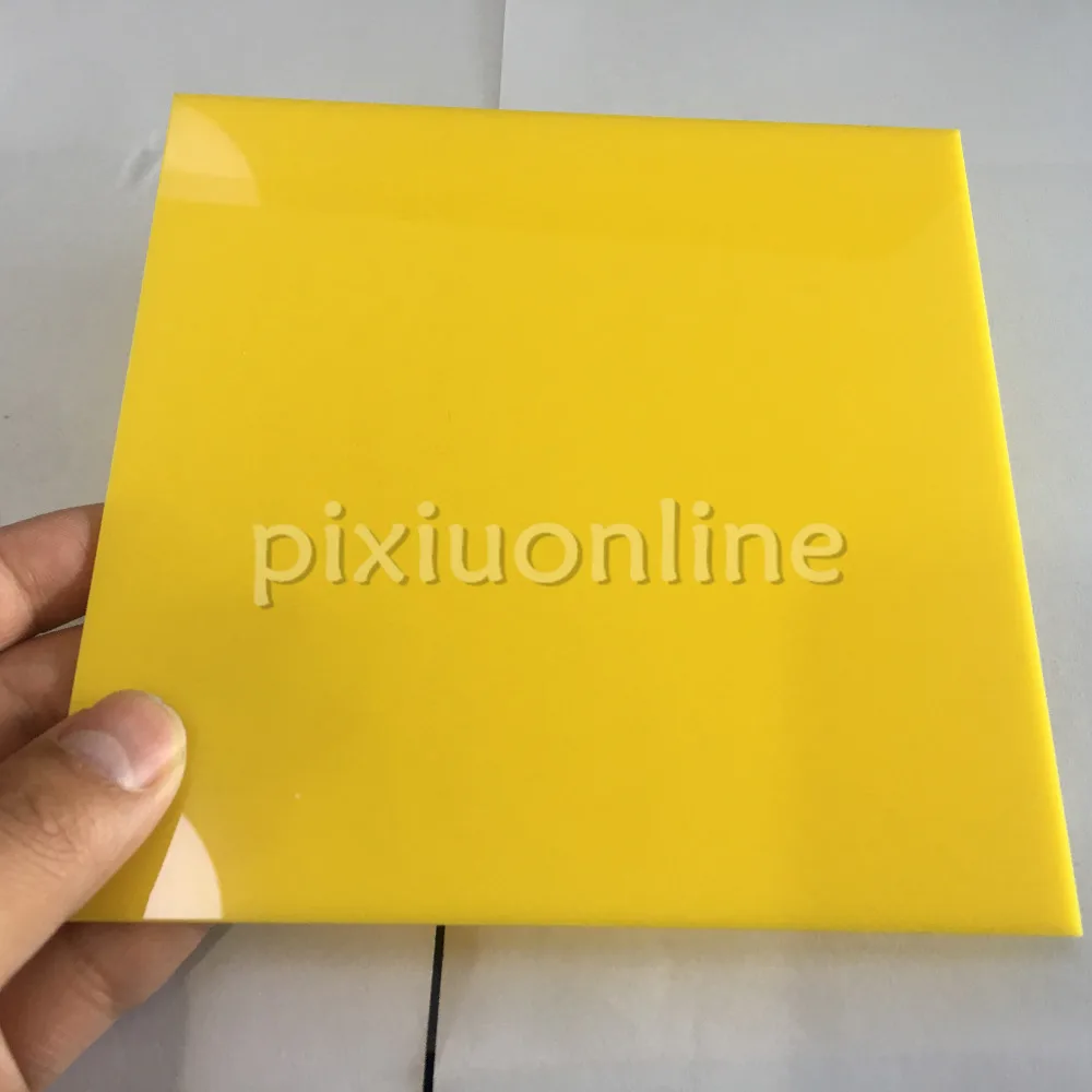 

1pc J594b Yellow Color Opaque Acrylic Board Non-transparent Plastic Sheets 15*15cm Thickness 2.3mm Electrical Switch Parts