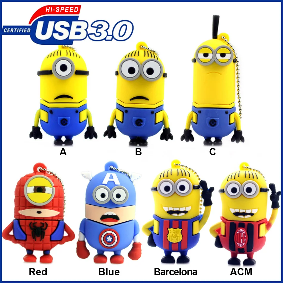 

Hot sale pen drive 64gb usb3.0, Despicable Me pen drive 8GB 16GB 32GB USB 3.0 usb Stick usb flash drive U Disk, Free shipping!