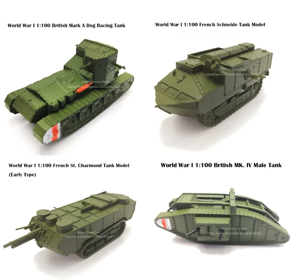 

rare Special Offer World War I 1:100 Tank Model A variety of Antique Tank Metal counterweight Collection model
