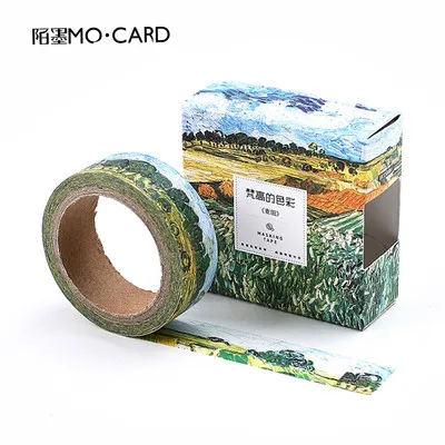 Creative Van Gogh Oil Painting Japanese Masking Washi Tape Decorative Adhesive Tape Diy Scrapbooking Sticker Label Stationery - Цвет: Wheat field