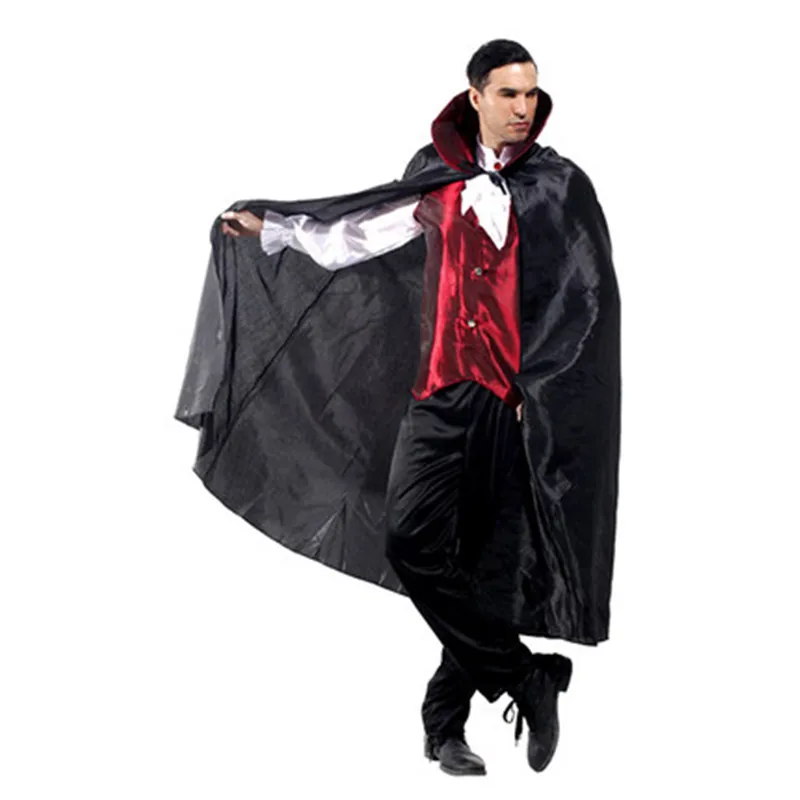 Adult Man Vampire Costume for Halloween Masquerade Party Ghost Devil Fancy Dress Cosplay Clothes with Cloak