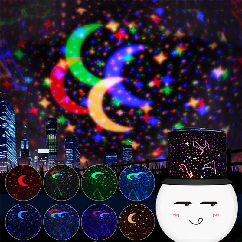 

USB Rechargeable Snowman LED Light Projector Romantic Moon Universe Novelty Table Lamp Child Baby Gift