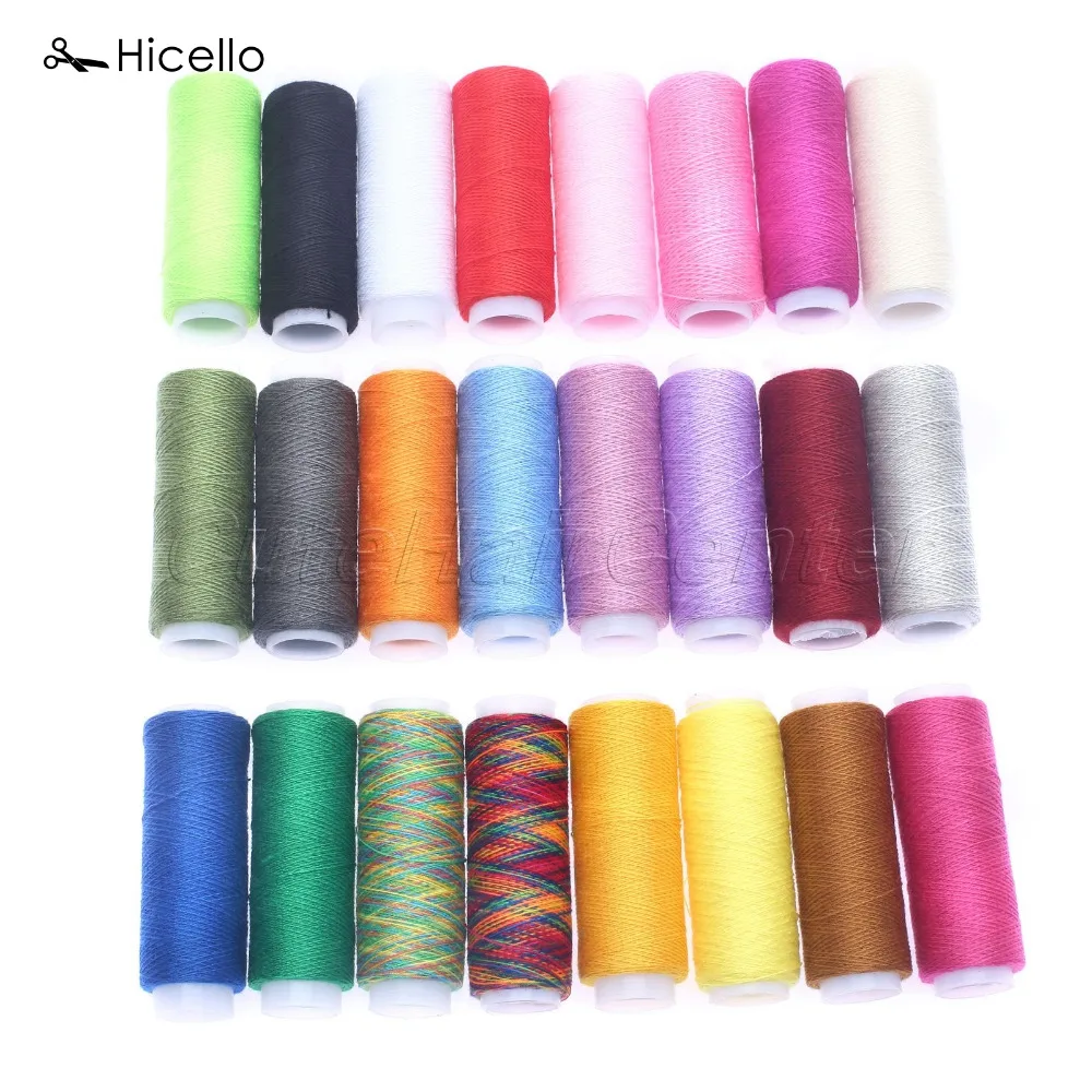 Hicello 24X/Set Cotton Rolls Reel Thread Assorted Color Sewing Thread