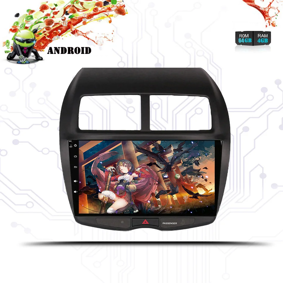 Sale android 9.0 64G car dvd gps navigation player for Mitsubishi ASX 2010 2011 2012 car radio video player gps navigation car stereo 3