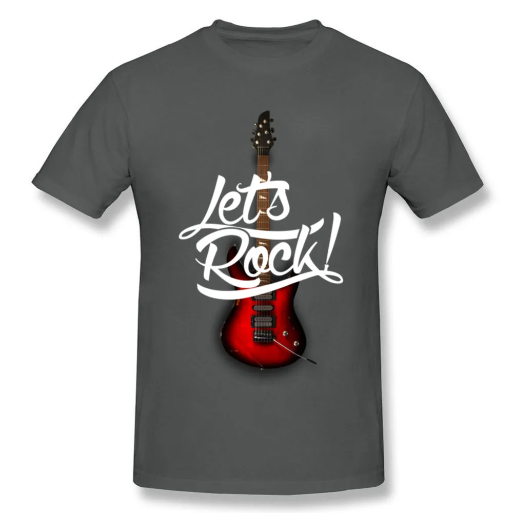 Рок футболка Мужская Гитара Бас Let's Rock на заказ короткий рукав для вечеринки