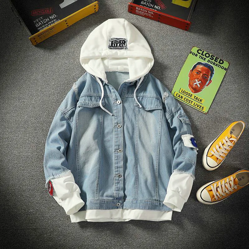 

Spring and summer men's casual tops Korean version of the trend hooded jacket