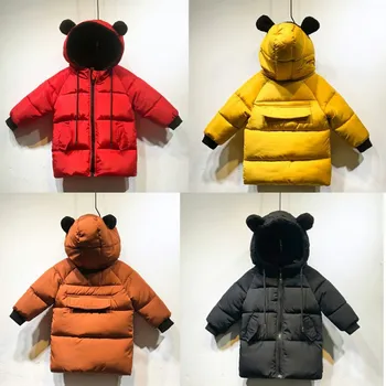 

Boys Long Sleeve Hooded Cartoon Design Thick Warm Winter Parkas Casual Fashion Winter Jacket Coats