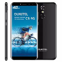 Oukitel C8 4G LTE 5,5 ''18:9 Дисплей Смартфон Android 7,0 3000 мАч 2 ГБ Оперативная память 16 ГБ mtk6737 четыре ядра отпечатков пальцев 13MP телефона