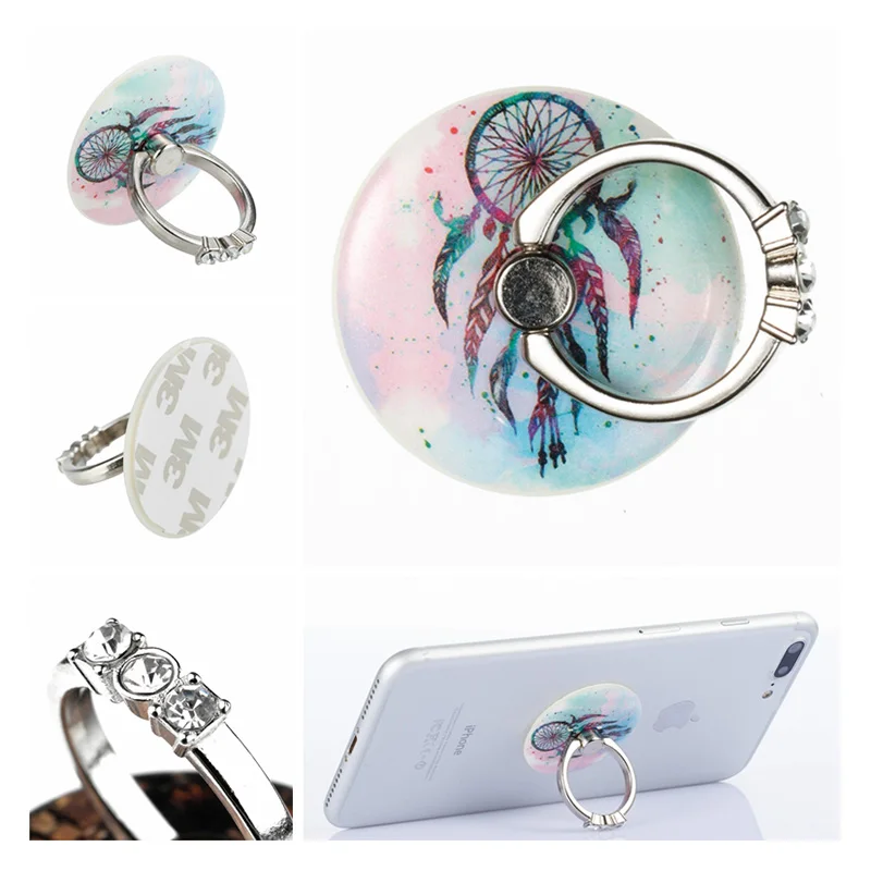 Diamond Finger Ring Holder 360 Degree Metal Smartphone Mobile Phone Hand Ring Bracket For iPhone ipad Samsung Huawei Tablet