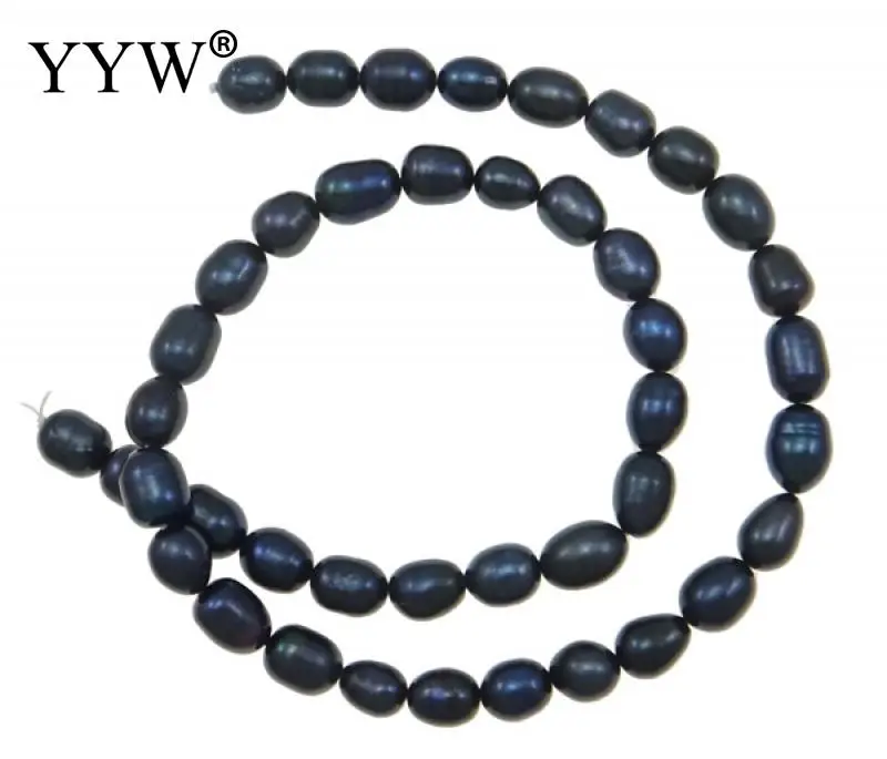 

High Quality 6-7mm Natural Freshwater Pearl Beads black Rice Pearl Loose Beads For DIY Necklace Bracelat Jewelry Making Finding