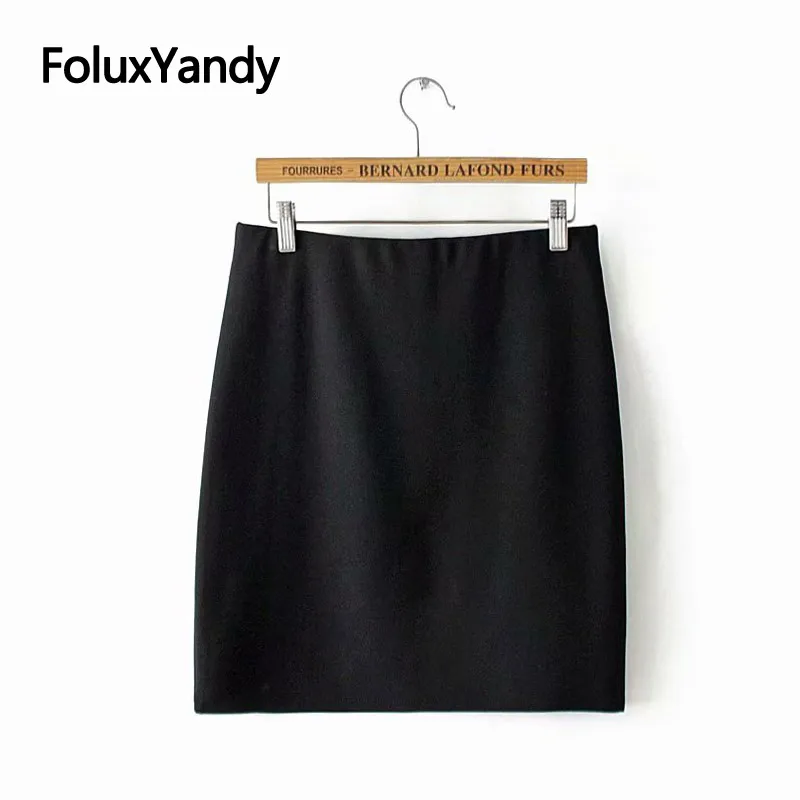

Stretched Skinny Skirts Office Lady Plus Size XXXL 5XL Women Mini Pencil Skirt Black KKFY3087