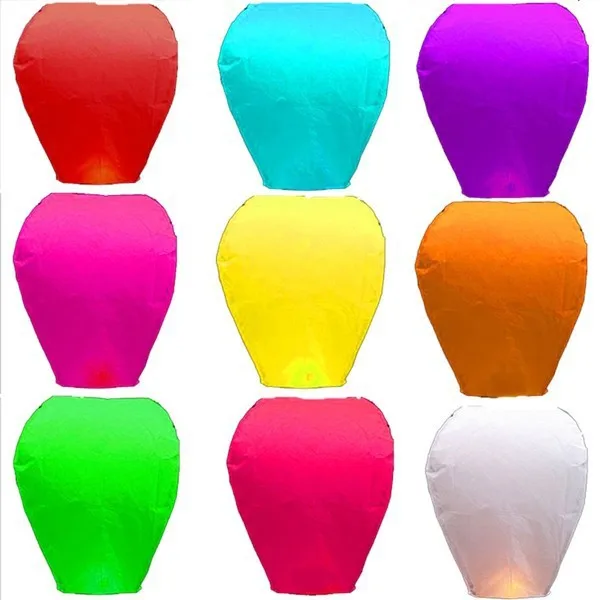 30 pcs Hot Sale Multicolors Paper SKY LANTERNS Flying Paper Sky