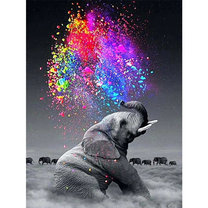 

Diamond Embroidery 5D DIY Diamond Painting Elephant &Colorful Colors Diamond Painting Cross Stitch Rhinestone Mosaic XU