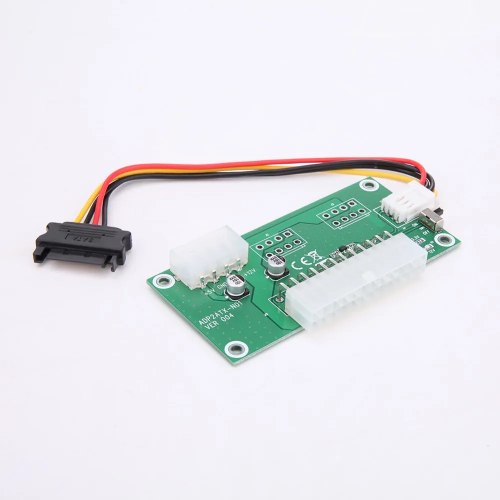 100 шт. ATX 24-Булавки двойной PSU Мощность синхронных Запуск Extender SATA для настольных ПК Bitcoin Mining расширена дед