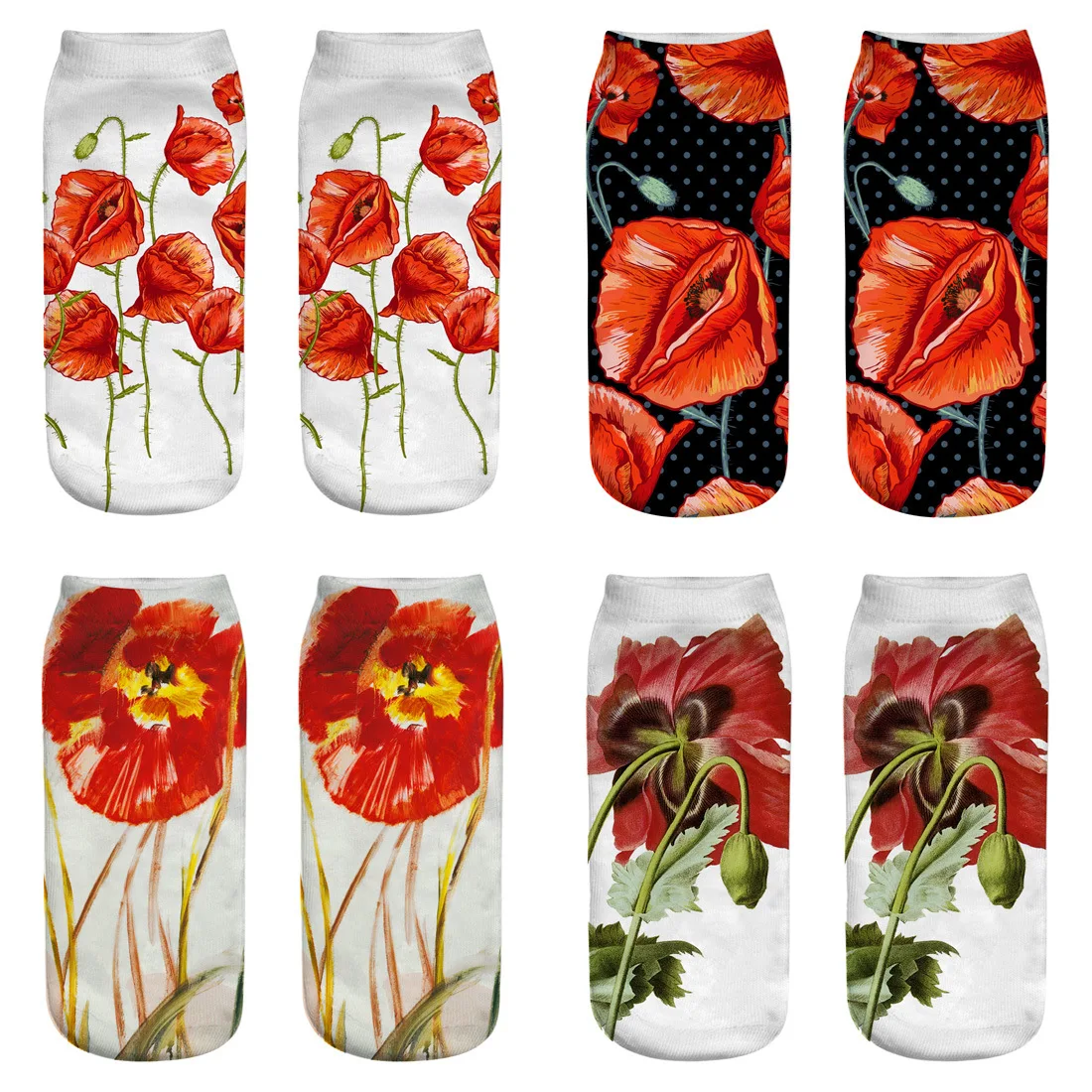 

RUNNING CHICK New Poppy 3d Printed Socks 2018 new fashion