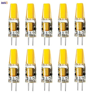 

IWHD 10pcs 3W LED G4 12V Lamp 240Lm COB Mini 12V G4 LED Bi-pin Lights Replace Halogen Chandeliers