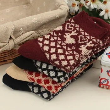 

ZDL-297 5 Color Wool In Tube Warm Thick section Funny Women Winter Gift Warm Wool Socks 10 pairs