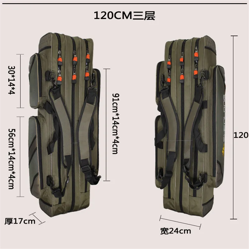 Утепленные многофункциональные Водонепроницаемый 2-3 слоя для рыбалки сумка Оксфорд Материал прочная Удочка сумка для хранения рыболовных снастей сумка