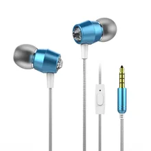 Металлические стереонаушники шумоизоляция в ухо музыкальные наушники с микрофоном для мобильного телефона Mp3 Mp4 200 шт./партия