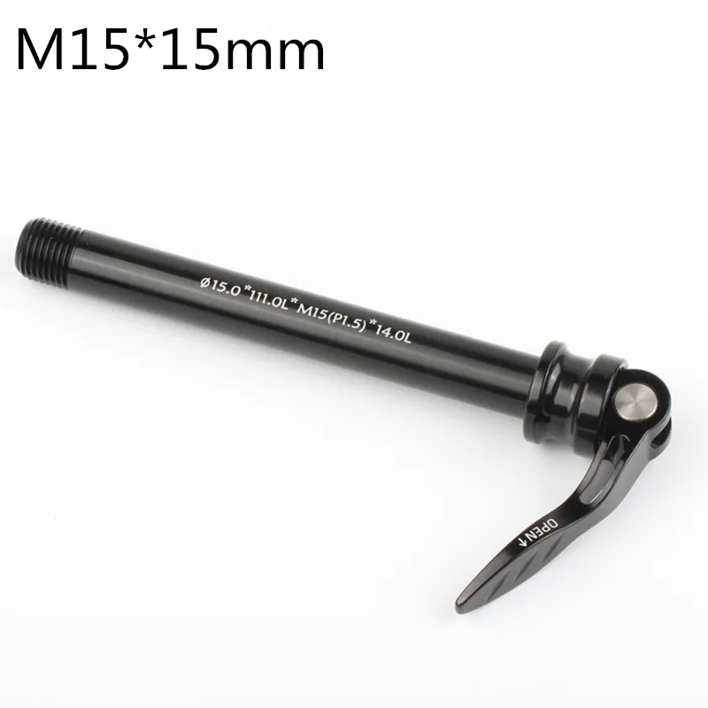 

MTB bike alloy front Thru axles 110 x 15 mm quick release skewer with locknut 15mm mountain bicycle QR wheel hub through axis