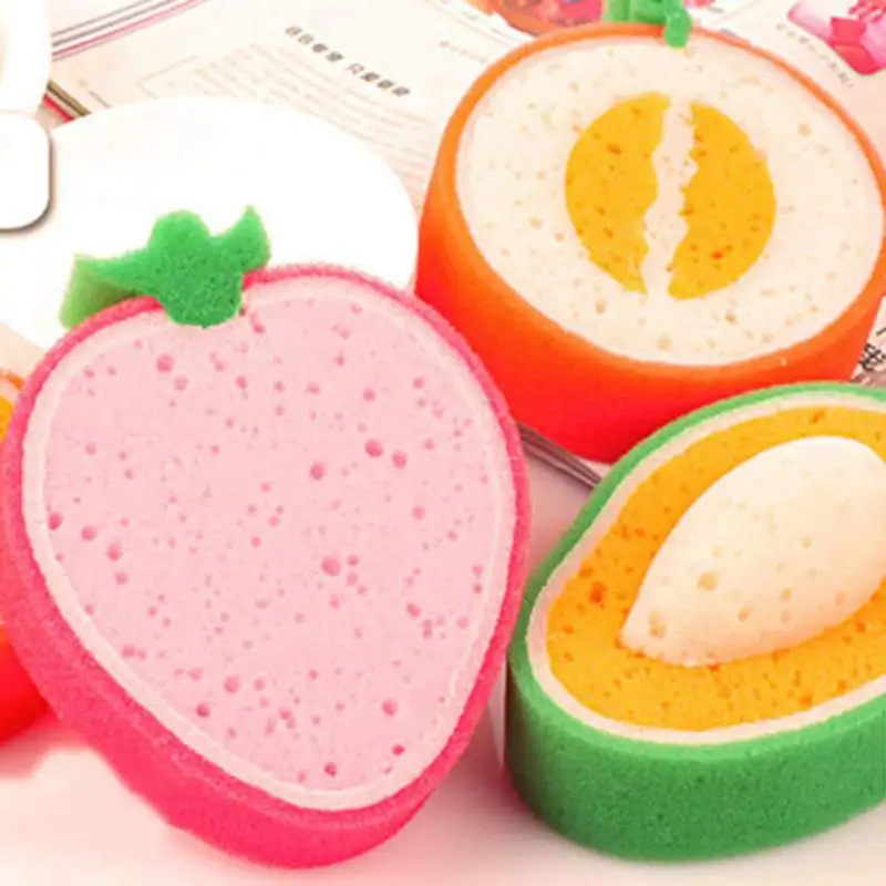 

Multipurpose Fruit Shaped Cleaning Washing Dishes Sponge Non-Scratch Kitchen Cleaner for Pot Pan Dish Bowl Household Tools