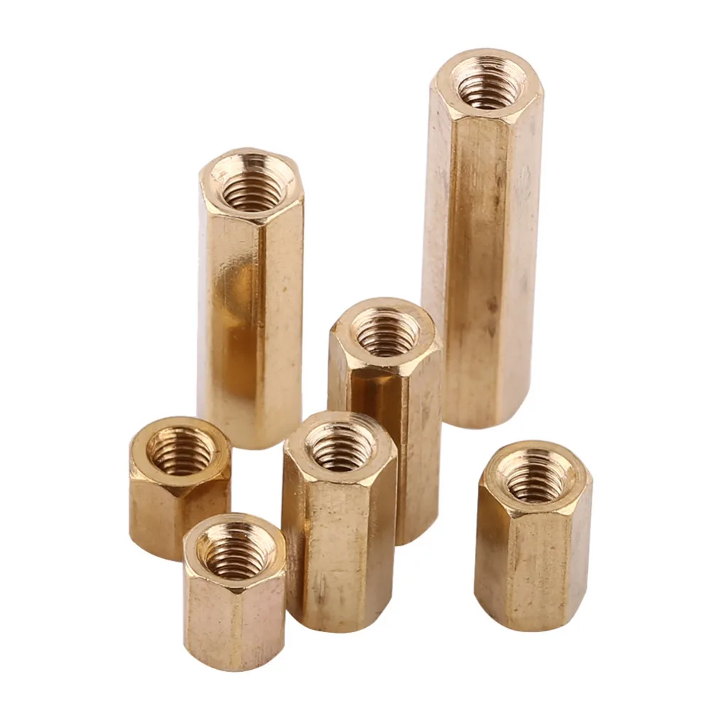 100pcs/Set Brass tuerca M3 Hex Column Female Support Threaded Standoff