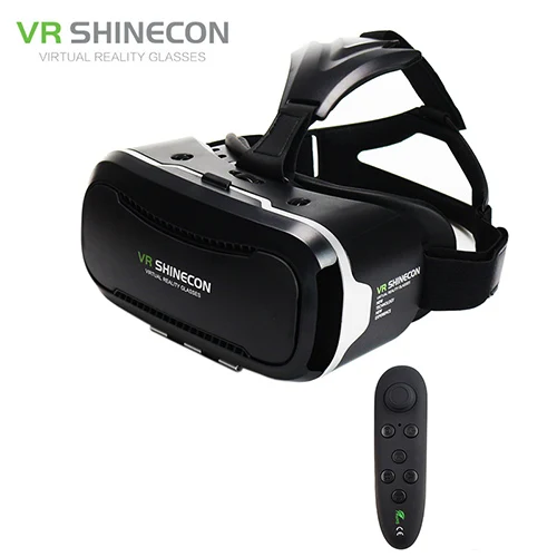 Shinecon VR 2,0 Google Cardboard мобильные 3D очки виртуальной реальности Гарнитура захватывающий шлем коробка крепление на голову для 4,7-6 'телефона - Цвет: Black Gamepad