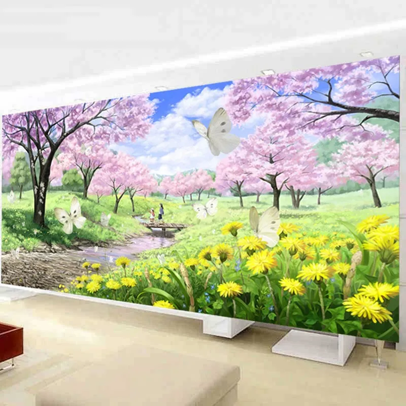 Cheap QIANZEHUI,Needlework,DIY printing Pastoral Landscape  Cross stitch,Warm Home Dream Hut Sets For Embroidery kits Cross-Stitch 26
