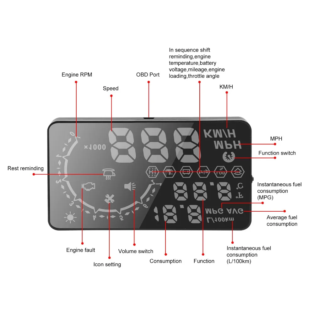 AUTOOL дисплей HUD X230 автомобильный проектор метр OBD2 Obd II Цифровой Автомобильный