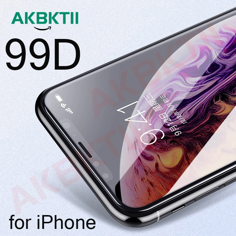 AKBKTII 99D изогнутый край Полное покрытие защитное стекло на iPhone 7 8 6 6S Plus закаленное