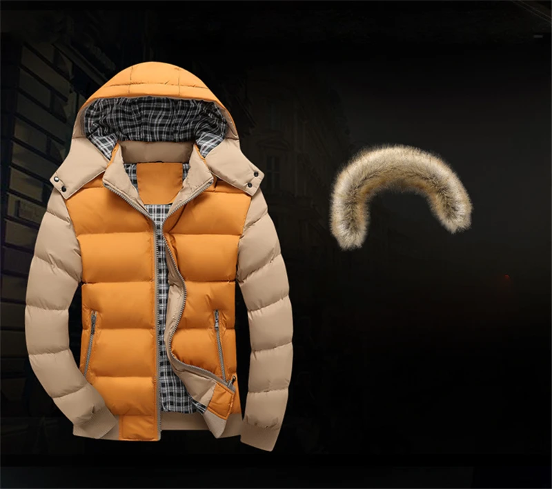 Куртка-парка Для мужчин мода зима новое поступление ветровка мужской пальто пэчворк Повседневное брендовая одежда плюс M-4XL