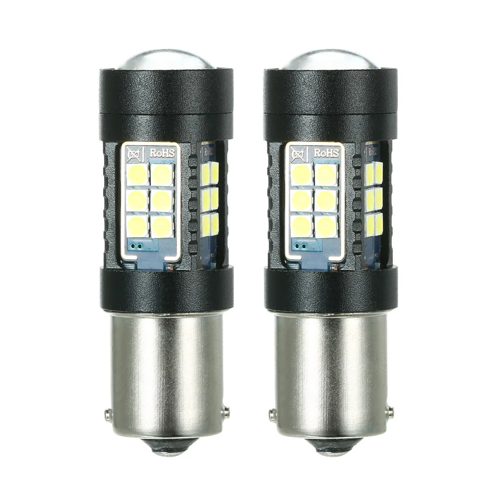 1156 27SMD 3030 Белый светодиодный сигнал поворота/резервсветильник лампа 2 упаковки