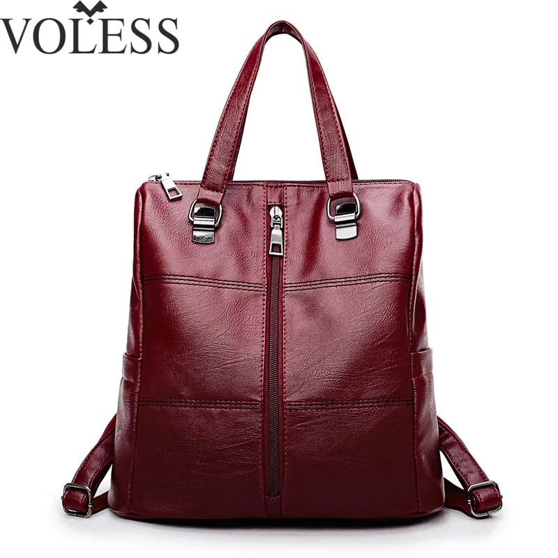 

2018 Fashion Women Backpack Leather Women Shoulder Bags Large Capacity Backbag Female Zipper School Bag Travel Bag Mochila Sac