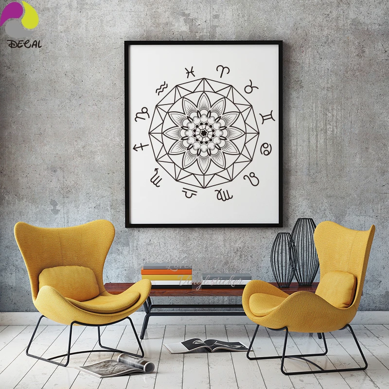 Animal Mandala Wall Sticker Yoga Art Lotus Meditation Wall Decal India Buddha God OM SyMNOL Ornament flower Home Decor