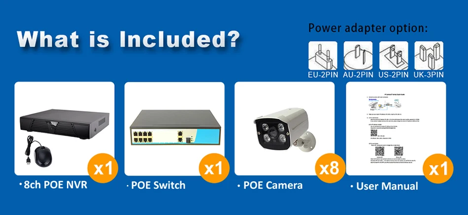 8ch security system K8N1008P-P8-W54I2X 7