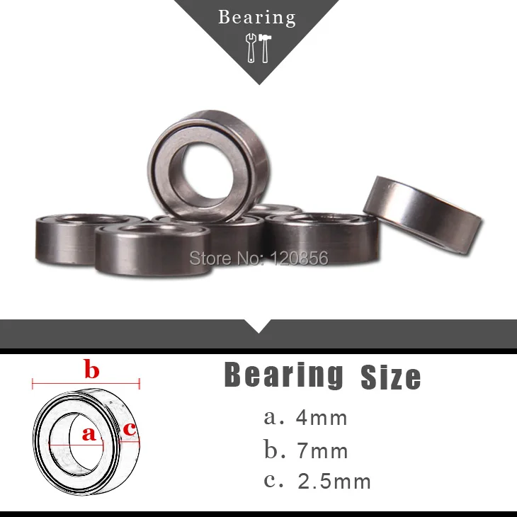 

10PCS 4x7x2.5mm Miniature Radial Ball Bearings for RC helicopter boat car drone aricraft Remote control toy parts accessories