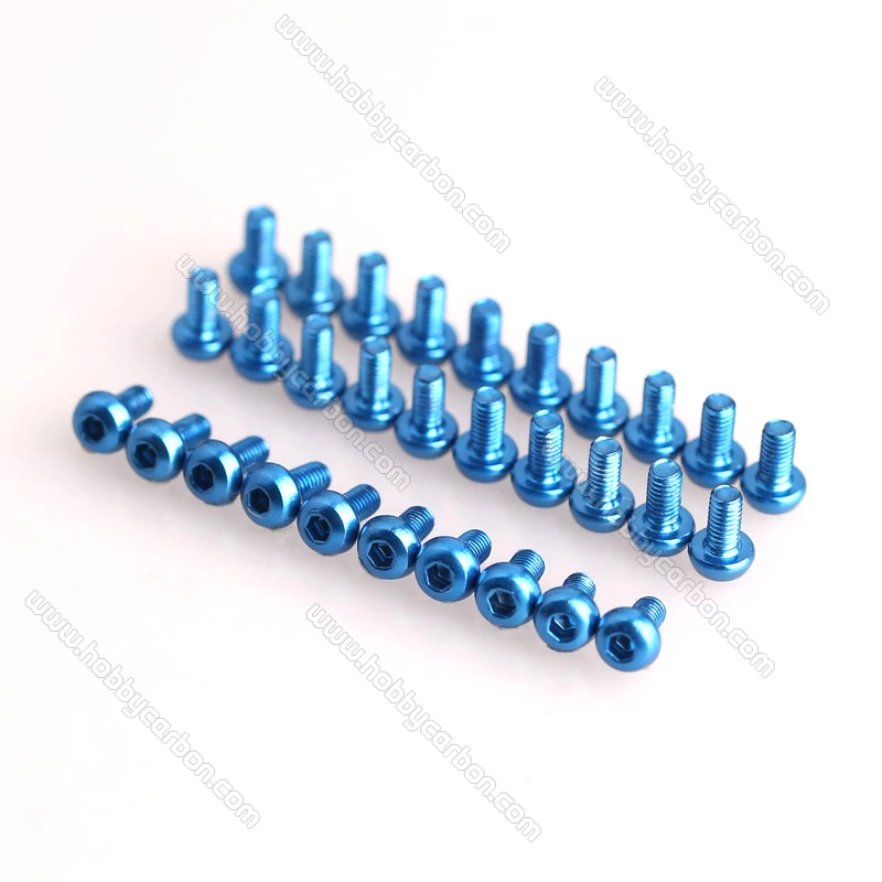 

100pcs/bag 7075T-6 Aluminum button M3 bolts M3x8mm Aluminum Hex Screws Bolt For RC toys Quadcopters