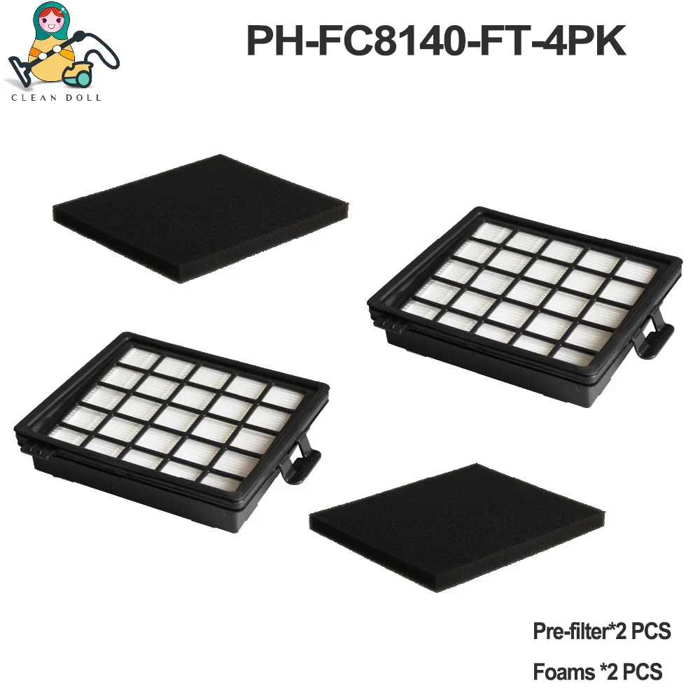 4-PACK Замена пенный Губчатый Фильтр для пылесоса Philips HEPA фильтр FC8140 FC8142 FC8144 FC8145 FC8146 FC8071/01