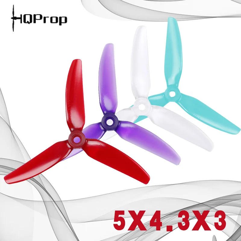 

HQ 5X4.3X3 POPO 5043 5inch 3 blade/tri-blade propeller prop compatible T-Motor motor for FPV RC Racing Drone accessories