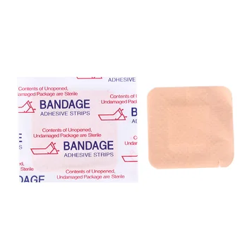 

10pcs Sterile Hemostasis Stickers Waterproof Square Band Aid Adhesive Bandages Band Aid For Outdoor 3.8*3.8cm