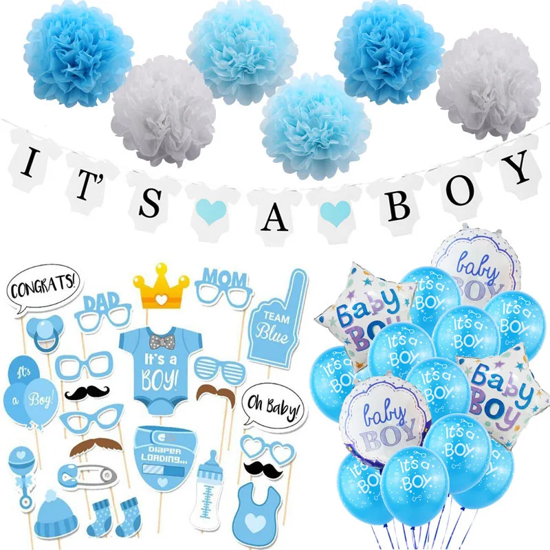 

Best Selling Explosions Male Baby Girl Baby Birthday Gift Pull Flag Paper Balloon Party Decoration Valentine's Day Decoration
