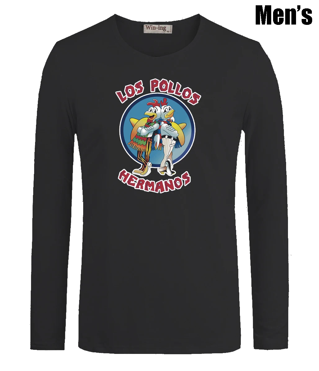 

LOS POLLOS HERMANOS Breaking Bad chicken Gildan Printed Men's Boy's T Shirts Casual Long Sleeve Newest Men T-shirt