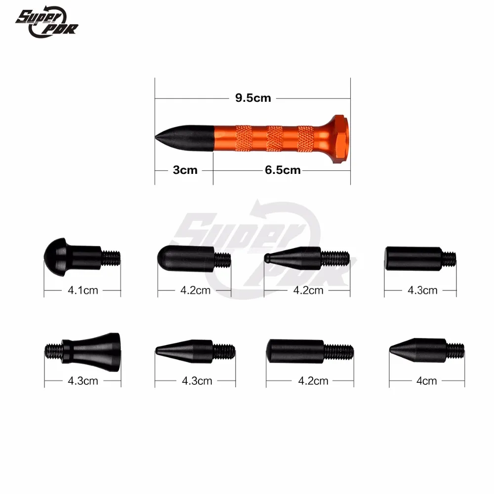 Супер PDR Инструменты 9 насадок золотой кран вниз ручки поставка Высокое качество Профессиональный автомобиль безболезненные Инструменты для ремонта вмятин магазин